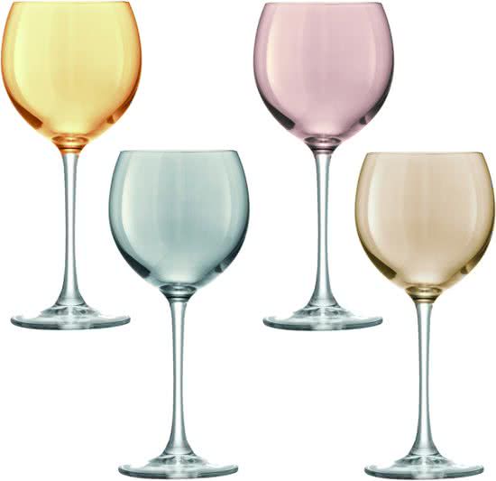 LSA Polka Wijnglazen Metallic - 4 Stuks